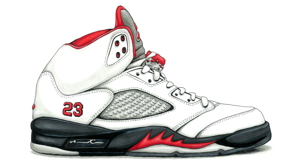 Air Jordan V Sole Sketch Sneaker Art, Design & Culture